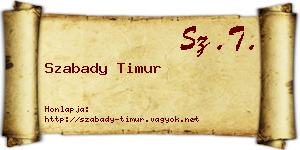 Szabady Timur névjegykártya